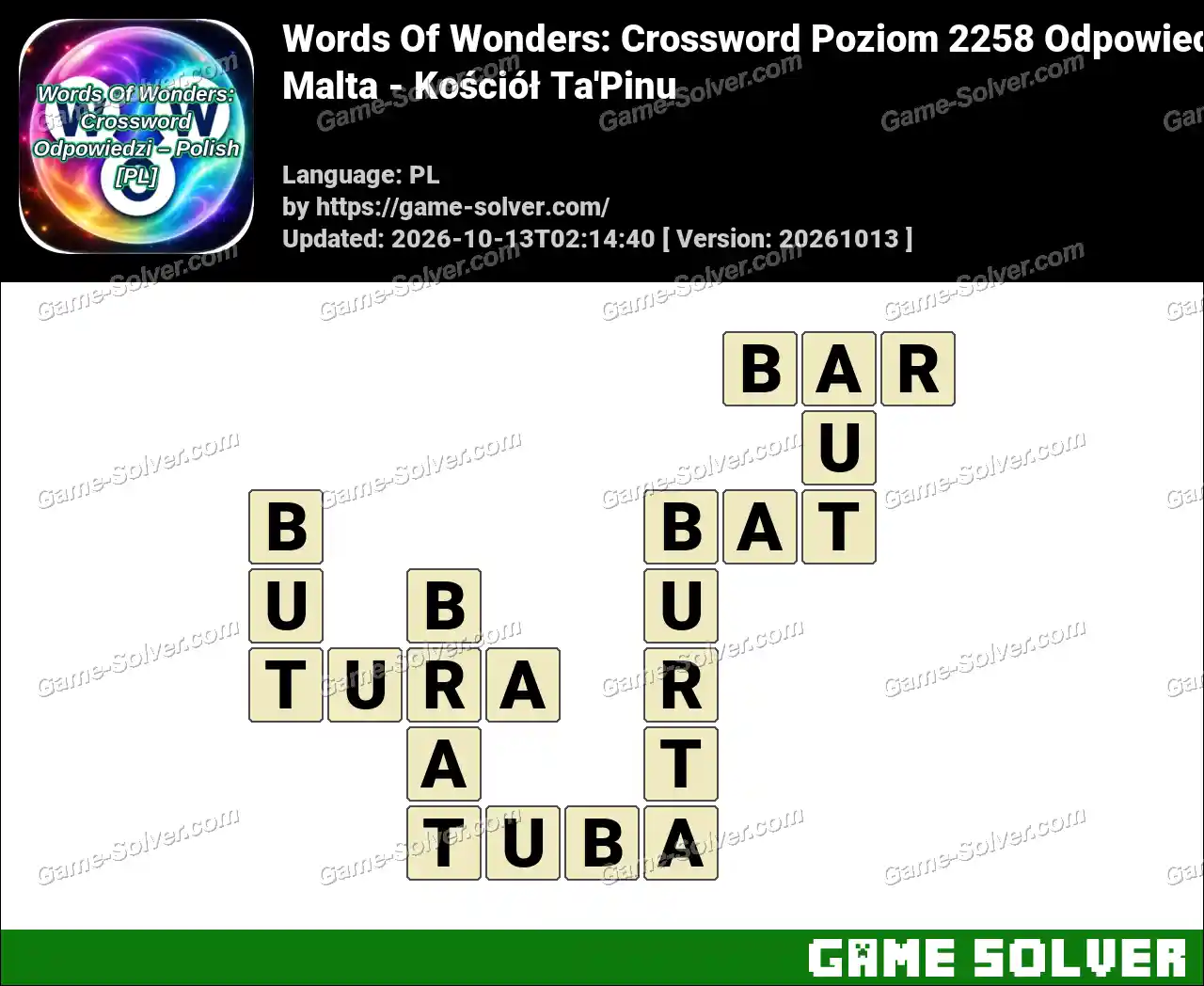Words Of Wonders: Crossword Poziom 2258 Odpowiedzi – Malta – Kościół Ta’Pinu